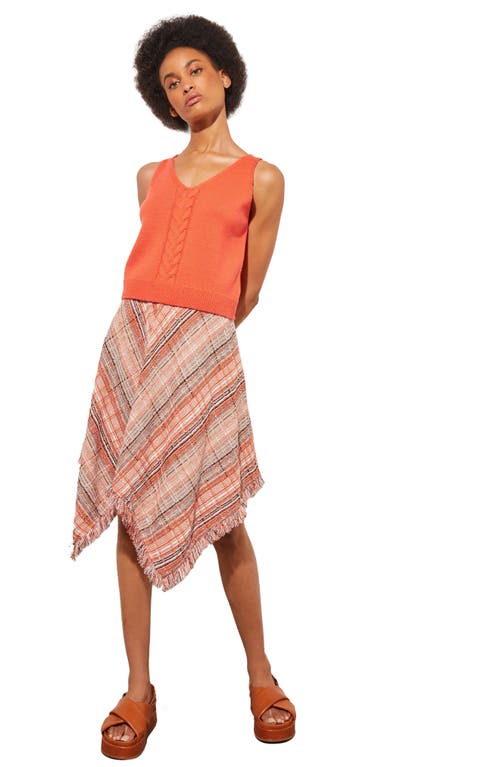 Ming Wang Wool Blend Sleeveless Sweater In Vermillion