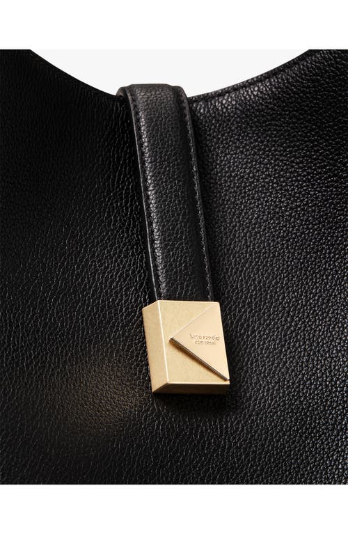 Kate Spade New York Deco Pebbled Leather Small Crossbody Tote In Black