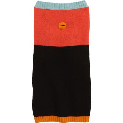 Ware Of The Dog Crazy Stripe Lambswool Dog Sweater, Black