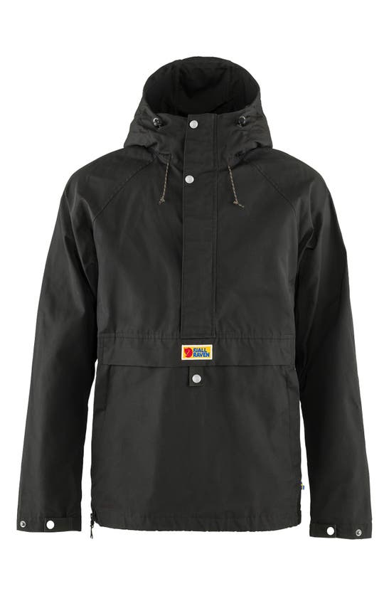Fjall Raven Vardag Water Resistant Anorak Jacket In Dark Grey