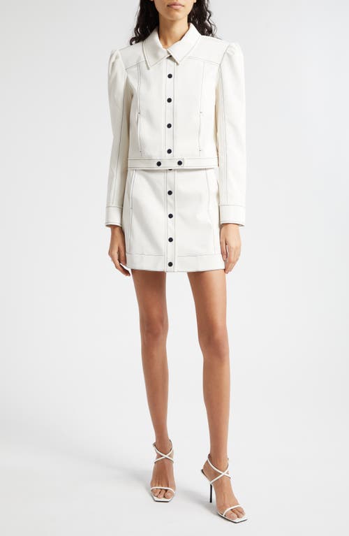 Shop Cinq À Sept Ciara Topstitch Detail Jacket In White/navy