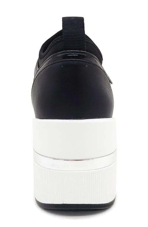 Reaction Kenneth Cole Fiona Platform Wedge Sneaker In Black Mesh