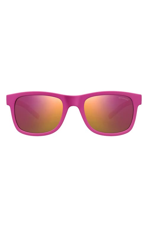Polaroid Kids' 46mm Polarized Rectangular Sunglasses in Dark Pink/Pink Ml Az