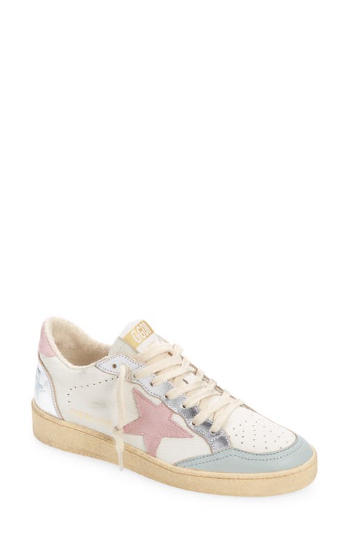 Golden Goose Ball Star Low Top Sneaker White/Grey/Pink at Nordstrom,