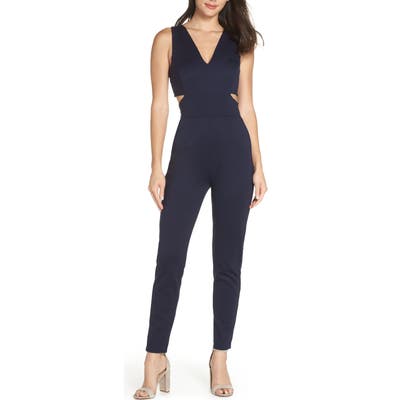Fraiche By J Cutout Jumpsuit, Blue