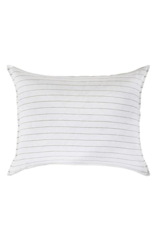 Pom Pom At Home Blake Big Linen Accent Pillow In White/ocean