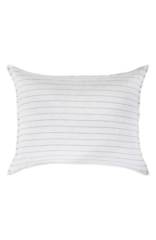 Shop Pom Pom At Home Blake Big Linen Accent Pillow In White/natural