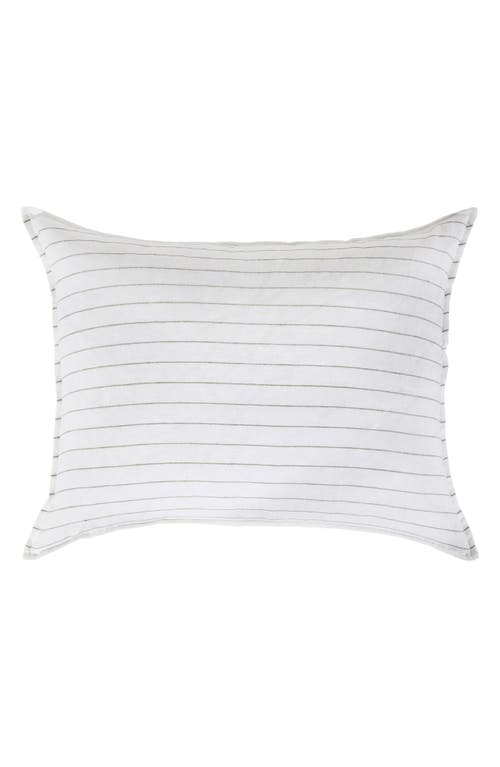 Shop Pom Pom At Home Blake Big Linen Accent Pillow In White/ocean