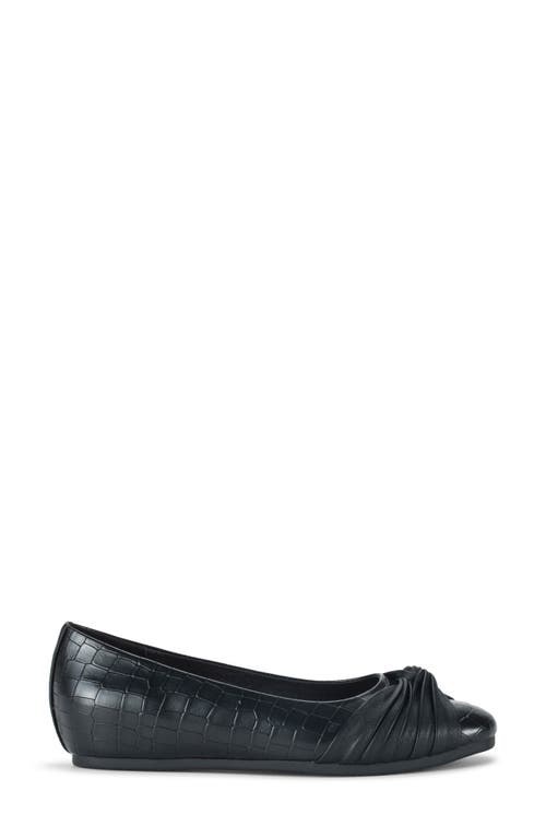 Shop Baretraps Chainey Flat In Black Croco