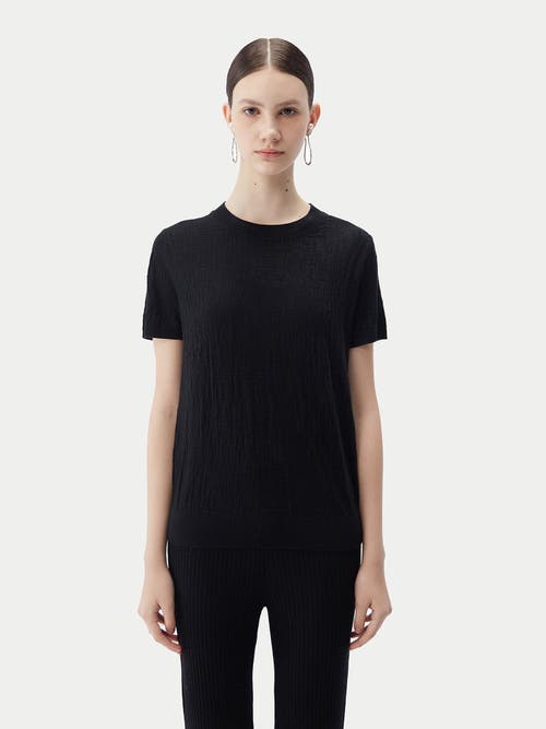 Gobi Mongolian Cashmere Silk Cashmere T-shirt In Black