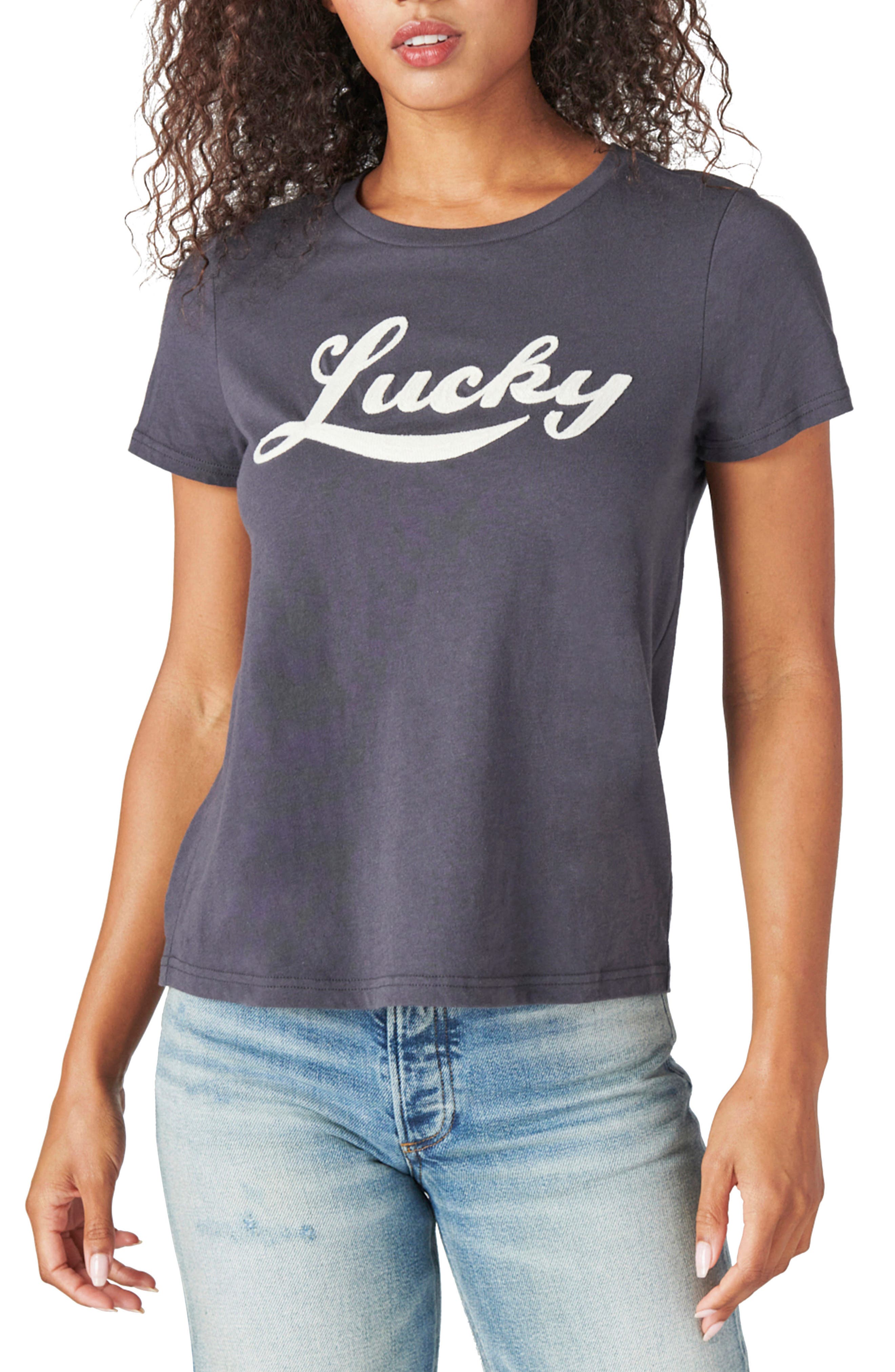Lucky Brand Logo Script Graphic Tee 