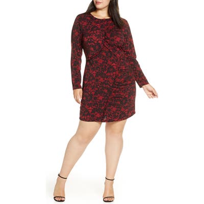 Plus Size Michael Michael Kors Lace Ruffle Dress, Red