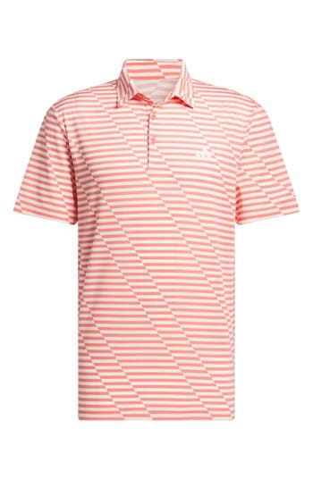 Shop Adidas Golf Ultimate 365 Recycled Polyester Mesh Golf Polo In Preloved Scarlet/ivory
