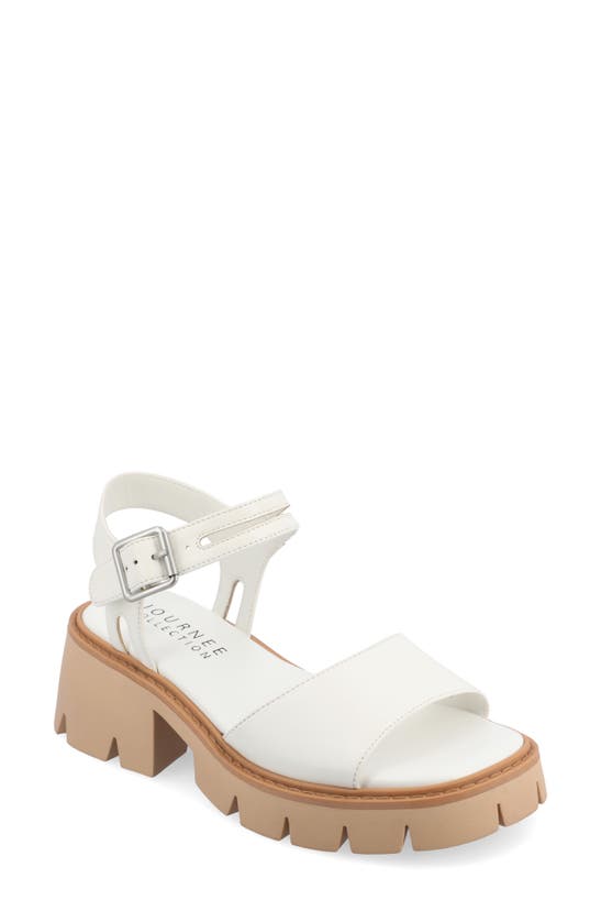 Shop Journee Collection Lug Platform Sandal In White