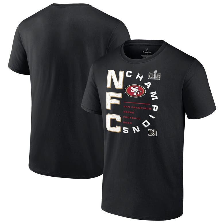 Shop Fanatics Branded Black San Francisco 49ers 2023 Nfc Champions Right Side Draw T-shirt