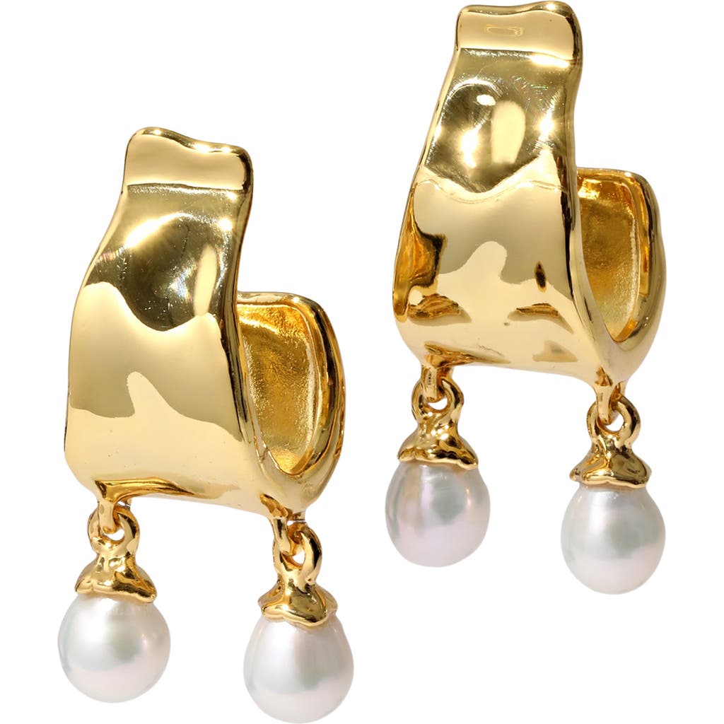 ALEXIS BITTAR ALEXIS BITTAR PERLA DROP HOOP EARRINGS