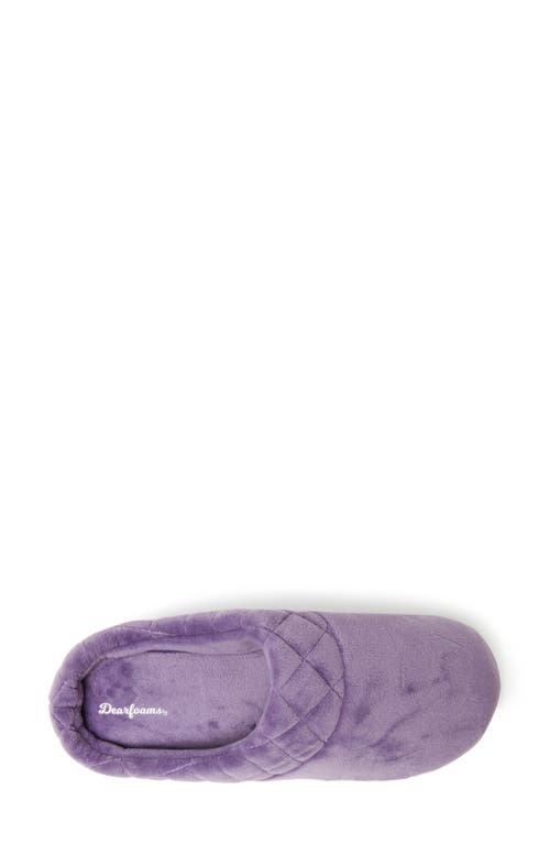 Dearfoams Darcy Quilted Cuff Velour Clog Slipper In Smokey Purple