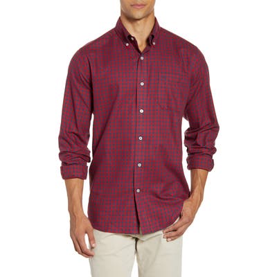 Southern Tide Donner Classic Fit Gingham Flannel Button-Down Shirt, Red