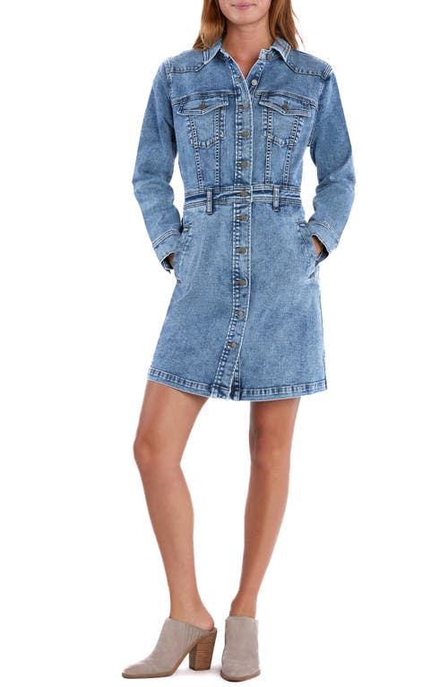 WASH LAB DENIM WASH LAB DENIM WESTERN LONG SLEEVE DENIM SHIRTDRESS