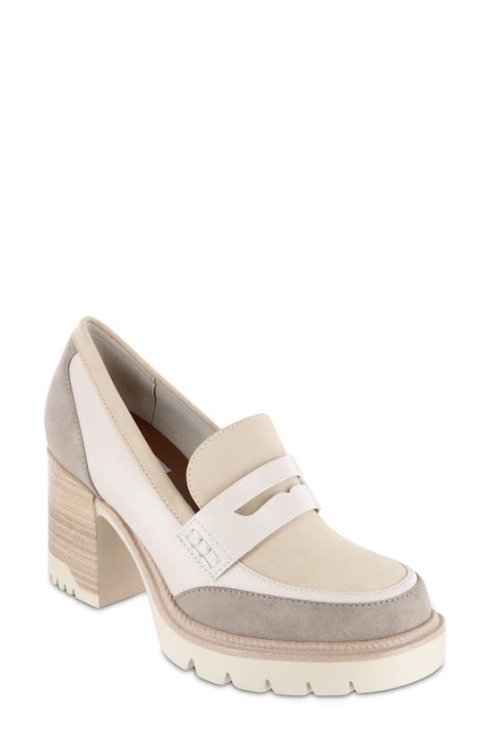 Mia Nissa Platform Penny Loafer In Sand/beige/taupe