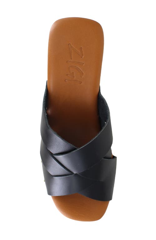 Zigi Suriel Platform Slide Sandal In Blk Leathe