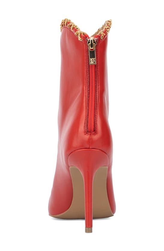 New York And Company Deborah Faux Leather Western Bootie In Red