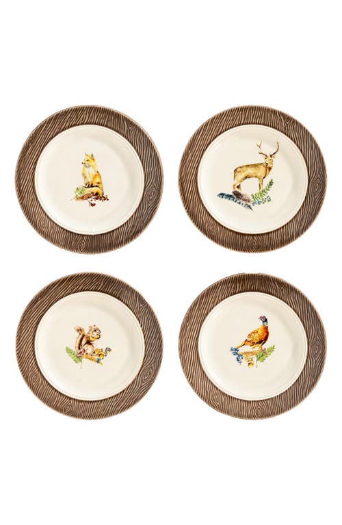 Juliska Forest Walk Set of 4 Animal Cocktail Plates in Walnut/Cafe Au Lait at Nordstrom