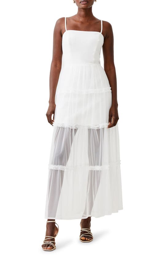 Shop French Connection Whisper Strappy Tulle Maxi Dress In Summer White
