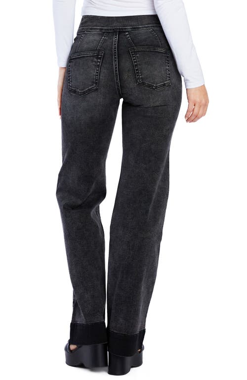 Shop Hint Of Blu Mighty High Waist Wide Leg Jeans In Faded Black