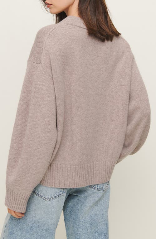 Shop Reformation Cove Oversize Crewneck Cashmere Blend Sweater In Toast