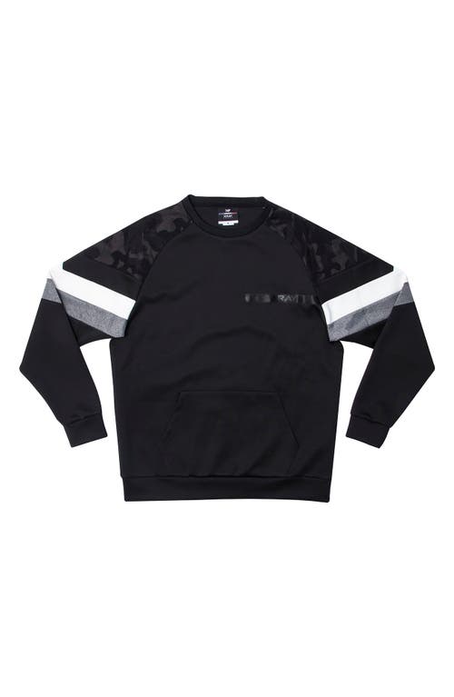 X-ray Xray Colorblock Pullover Crewneck Sweatshirt In Black/camo/heather Grey