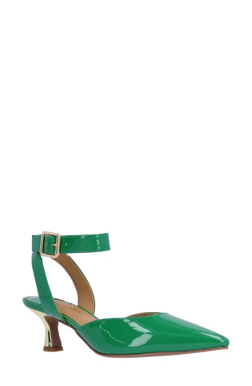 Tamsin Ankle Strap Pointed Toe Pump in Green