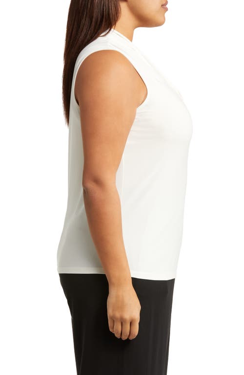 Anne Klein Triple Pleat Sleeveless Top In Anne White