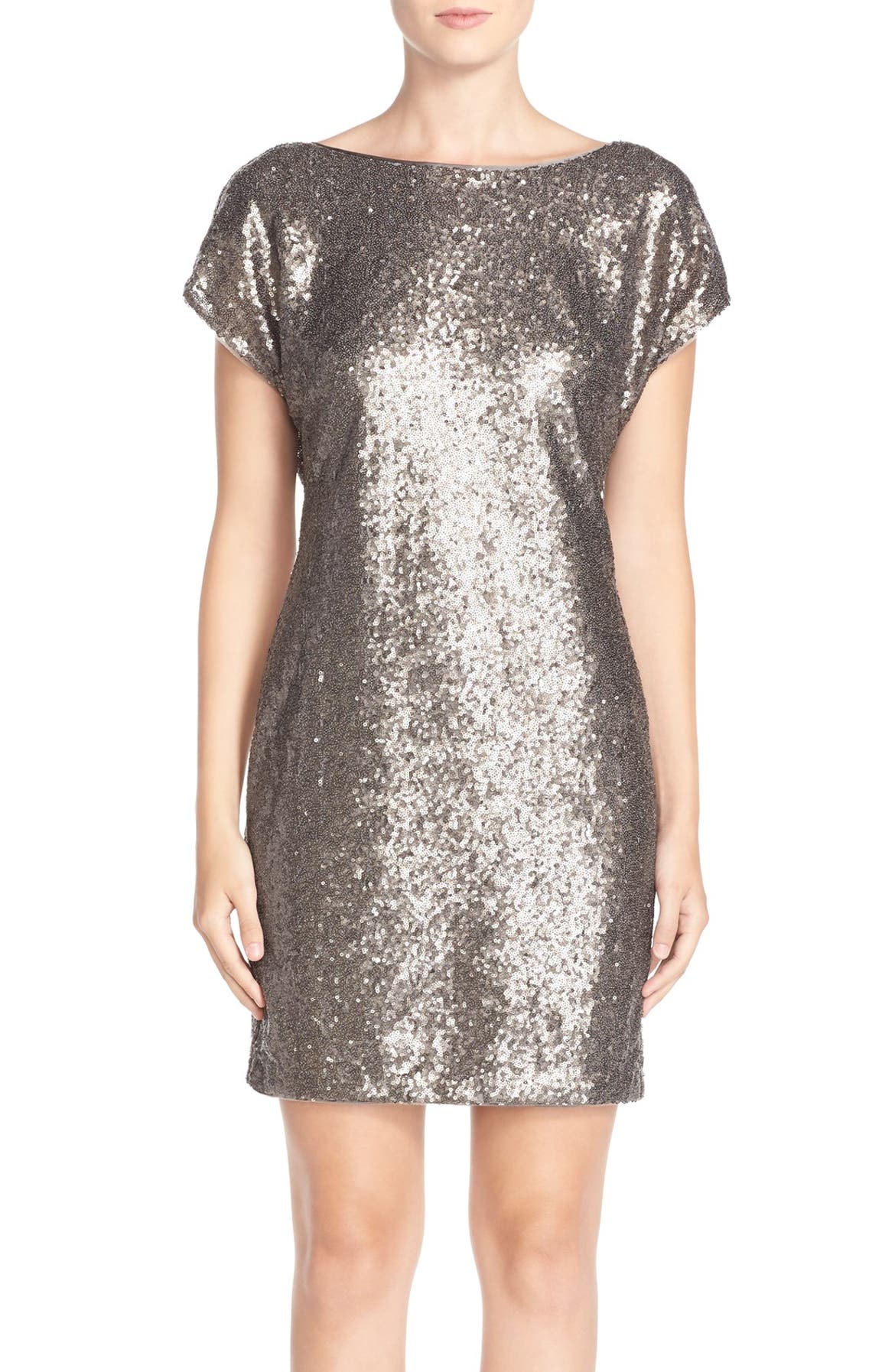 Vera Wang Cowl Back Sequin Sheath Dress | Nordstrom