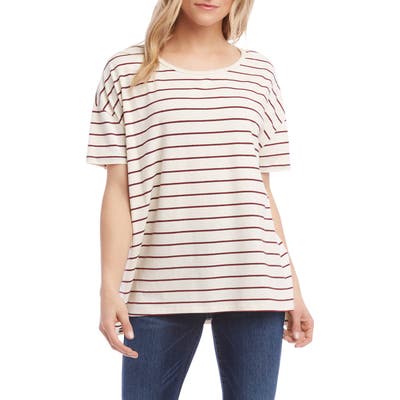 Karen Kane Relaxed Stripe Tee, Red