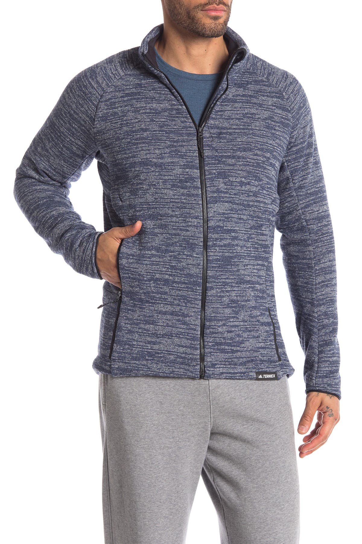 adidas knit fleece jacket