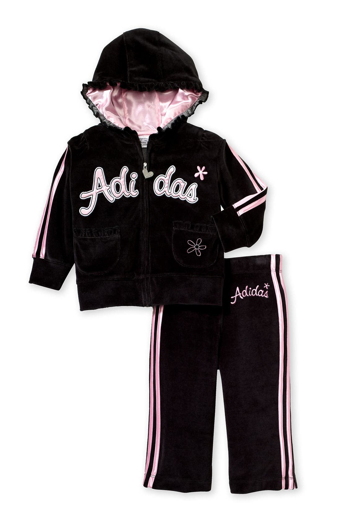 pink velour adidas tracksuit