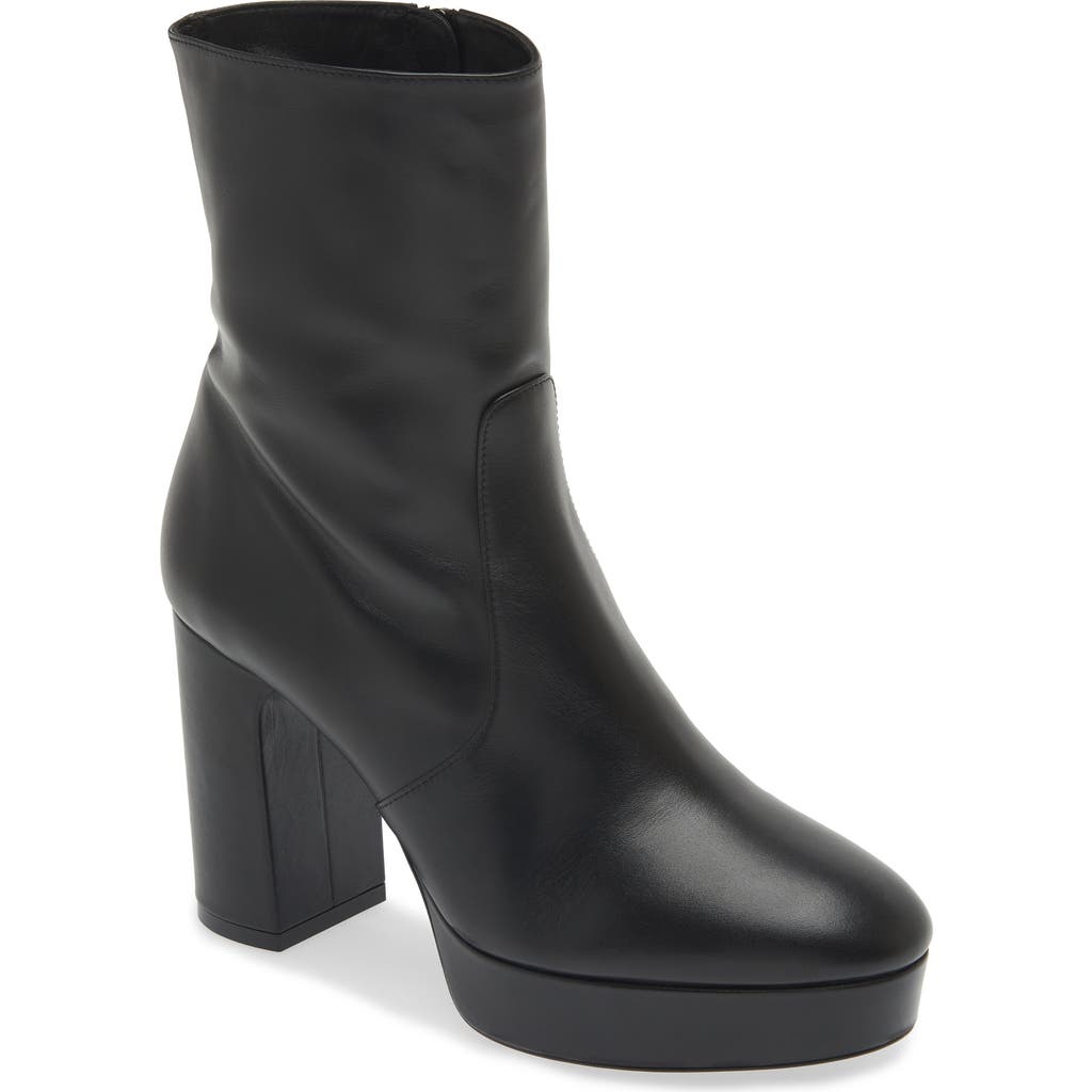 Stuart Weitzman Dayna Platform Bootie In Black Leather