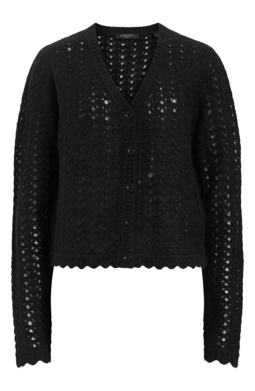 Shop Allsaints Vivian Open Stitch Cardigan In Black