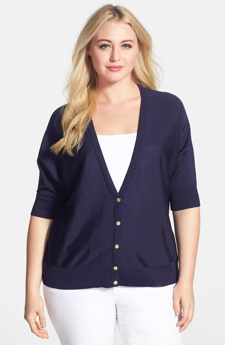Anne Klein Dolman Sleeve Front Button Cardigan (Plus Size) | Nordstrom