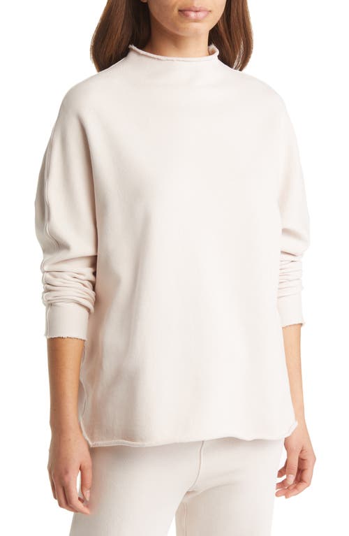 Frank & Eileen Funnel Neck Cotton Capelet Sweater in No Filter