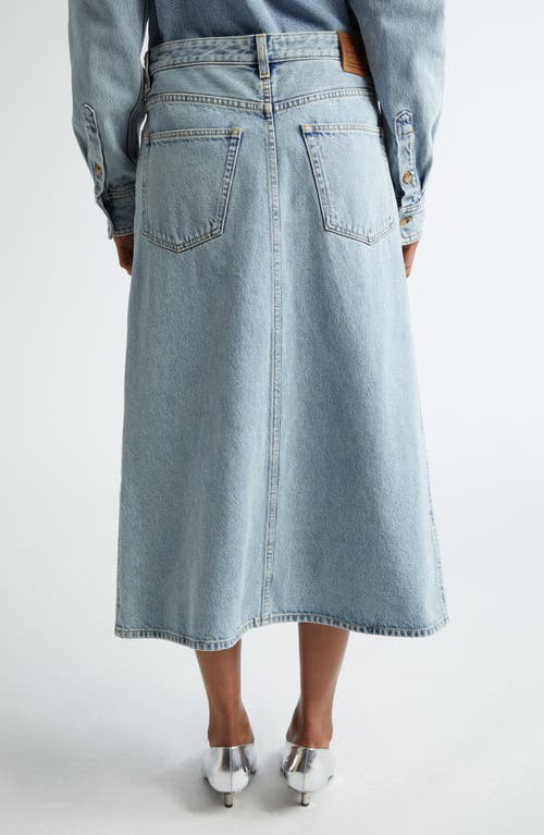 Shop Totême Toteme Organic Cotton Denim Midi Skirt In Cool Blue