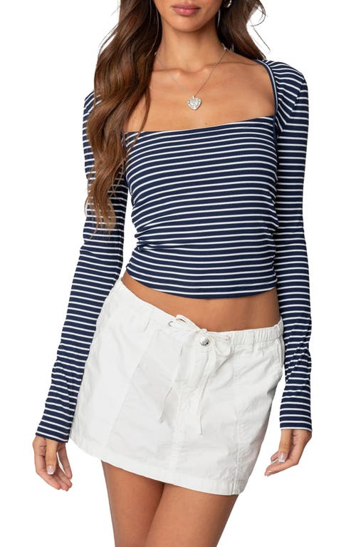 EDIKTED EDIKTED ALEX STRIPE STRETCH COTTON TOP 