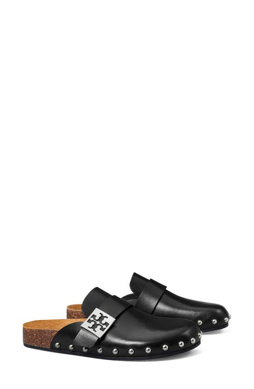Tory Burch Mellow Leather Buckle Slide Mules In Black