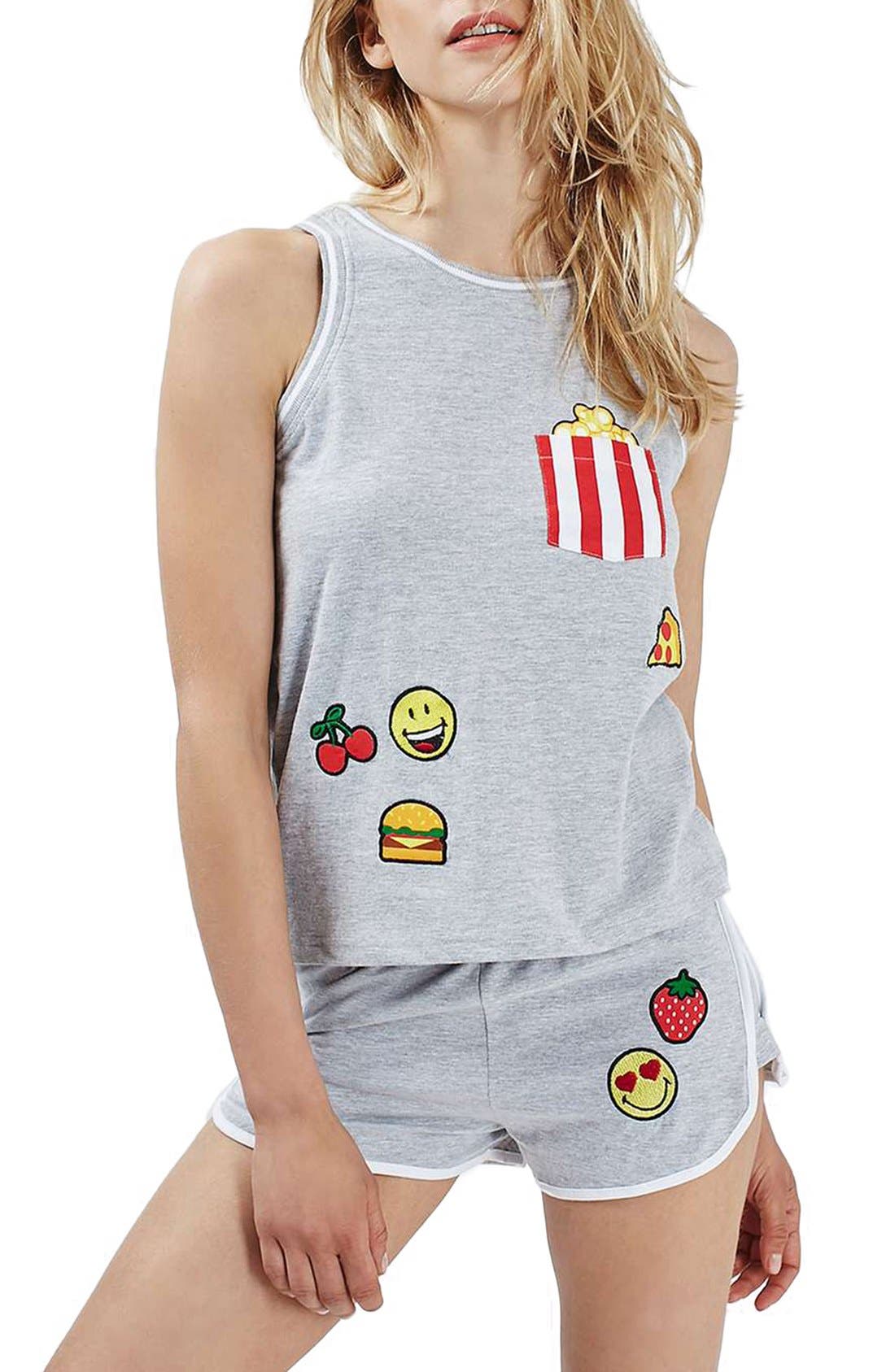 Varsity Smiley Emoticon Pajamas Nordstrom
