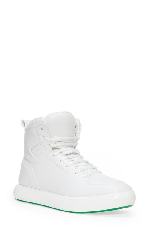 Bottega Veneta Pillow High Top Sneaker in Optic White-Parakeet