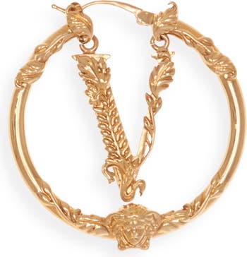 Versace Virtus Hoop Earrings - Gold