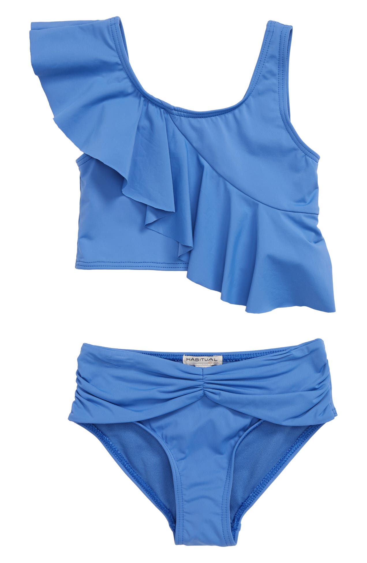 Habitual Kids One Shoulder Ruffle 2Piece Swimsuit Set Nordstrom Rack