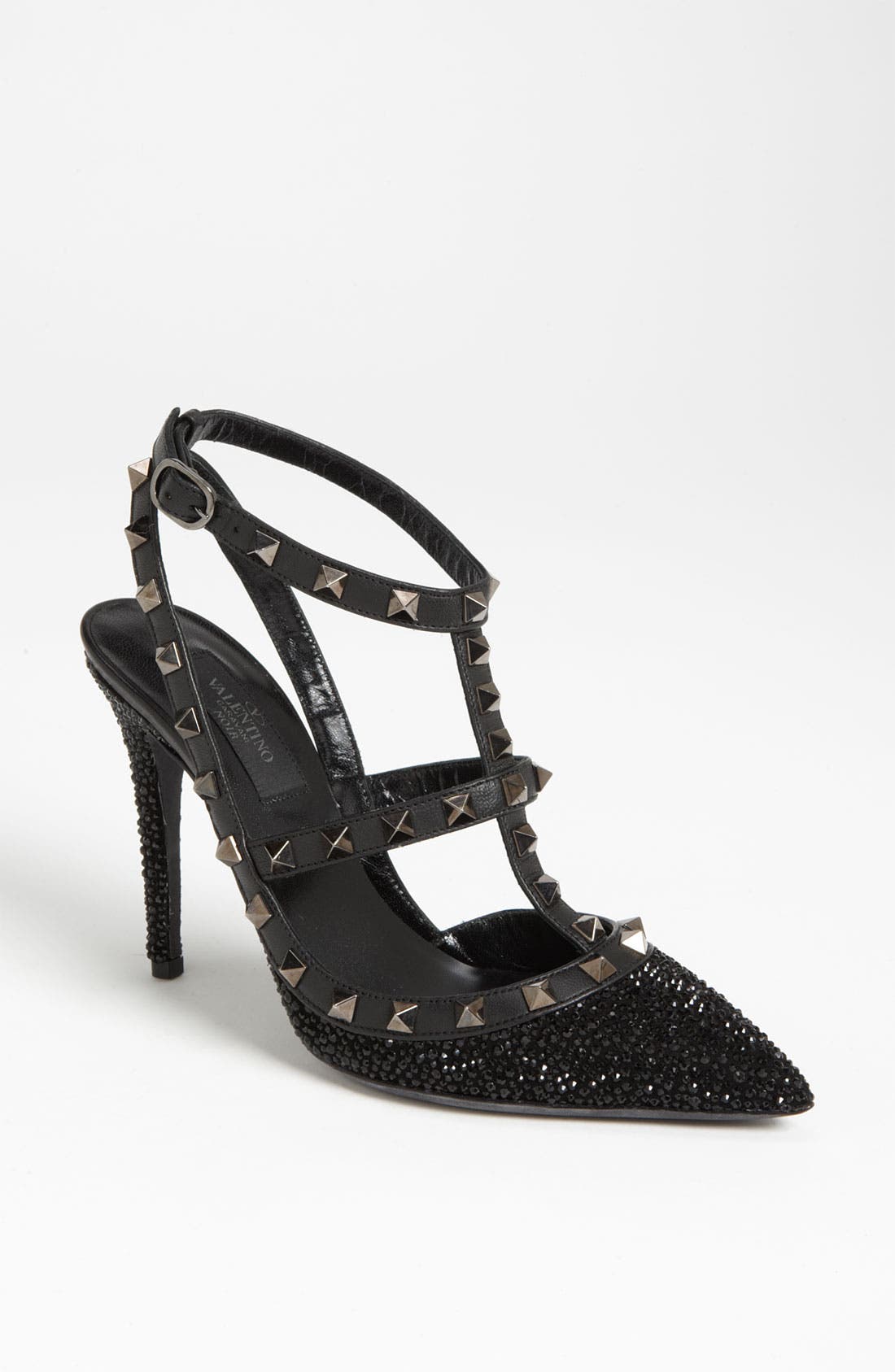 valentino crystal rockstud shoes