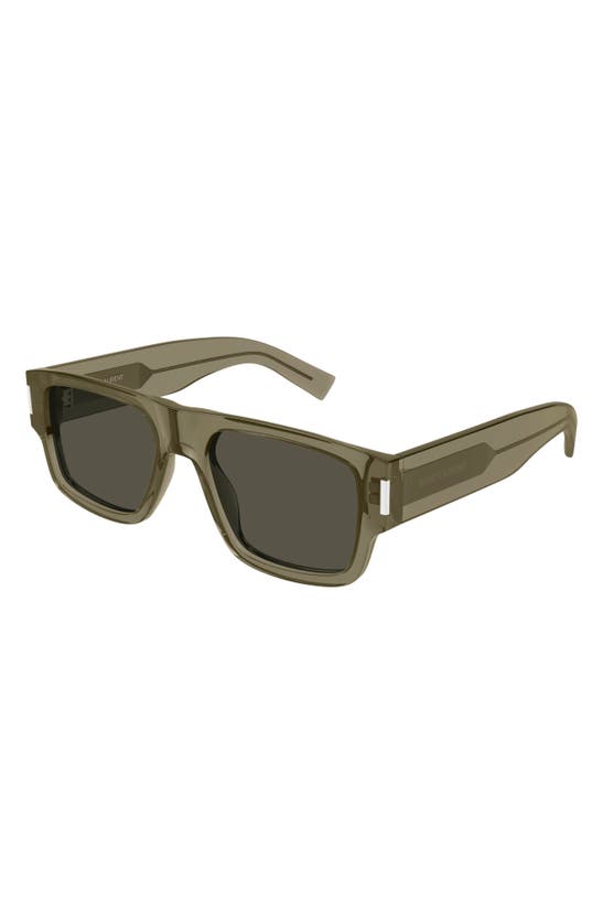 Shop Saint Laurent 54mm Square Sunglasses In Taupe